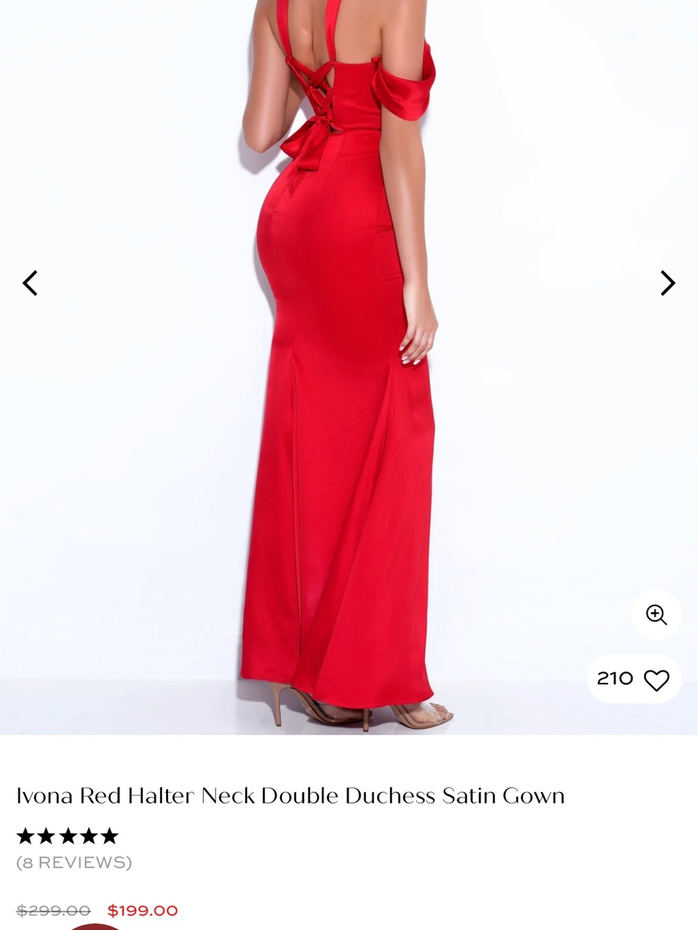 Azazie Red Double-Duchess Satin Maxi Skirt Gown
